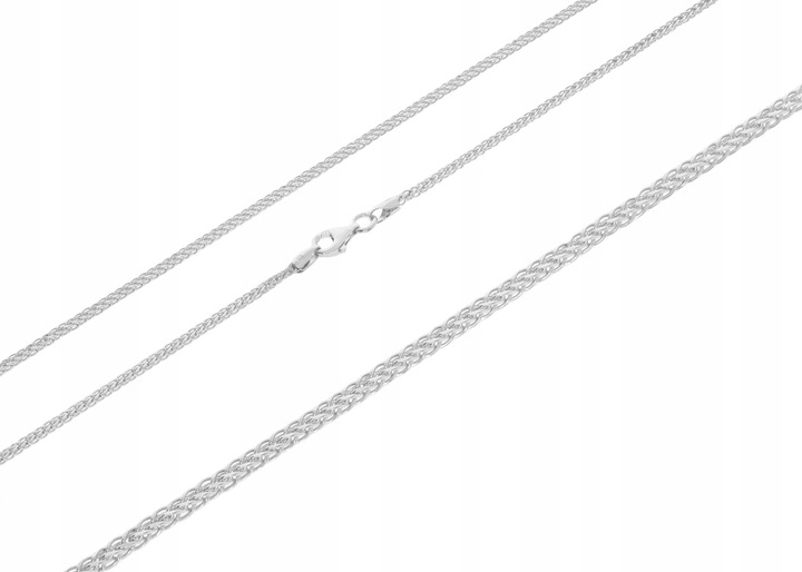 SREBRNY ŁAŃCUSZEK SPLOT LISI OGON PRÓBA 925 NA PREZENT GRAWER 55 cm