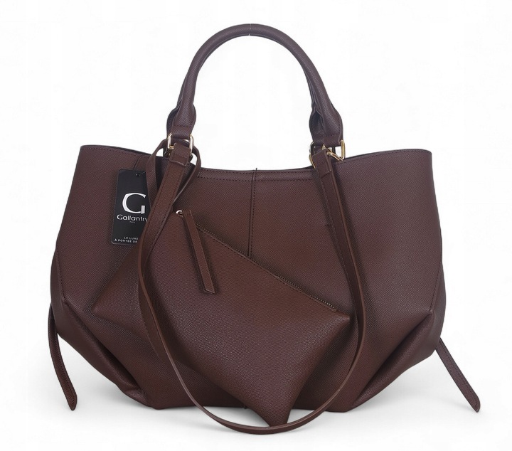 Gallantry Paris Genialna czekoladowa torebka shopper Łódka Pola Portfelik