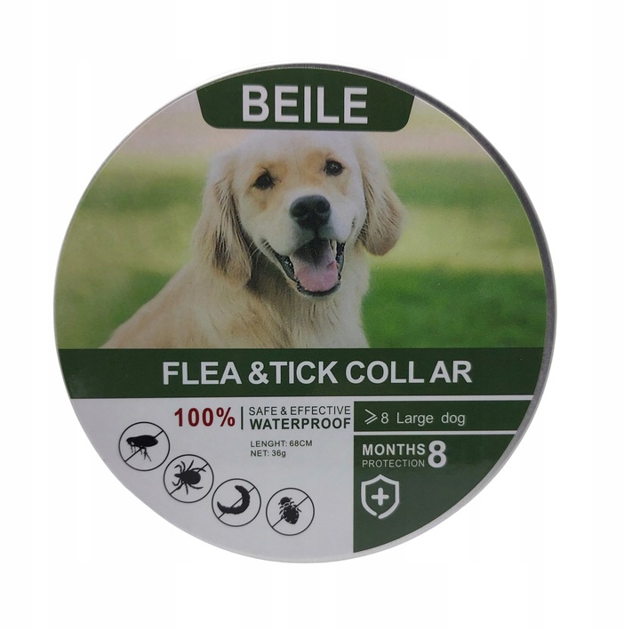 OBROŻA DLA DUŻEGO PSA NA PCHŁY KLESZCZE 8 MIESIĘCY DZIAŁANIA 63 CM