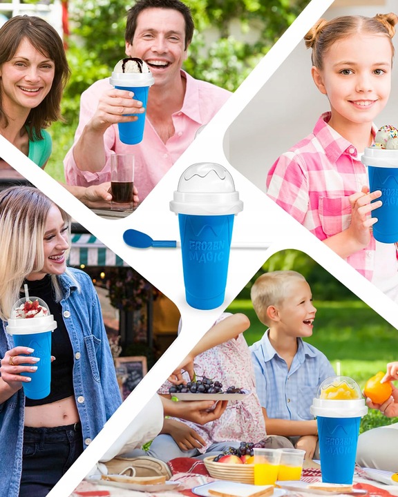 KUBEK DO ROBIENIA LODÓW GRANITY SORBETÓW SLUSHY MROŻONYCH NIEBIESKI