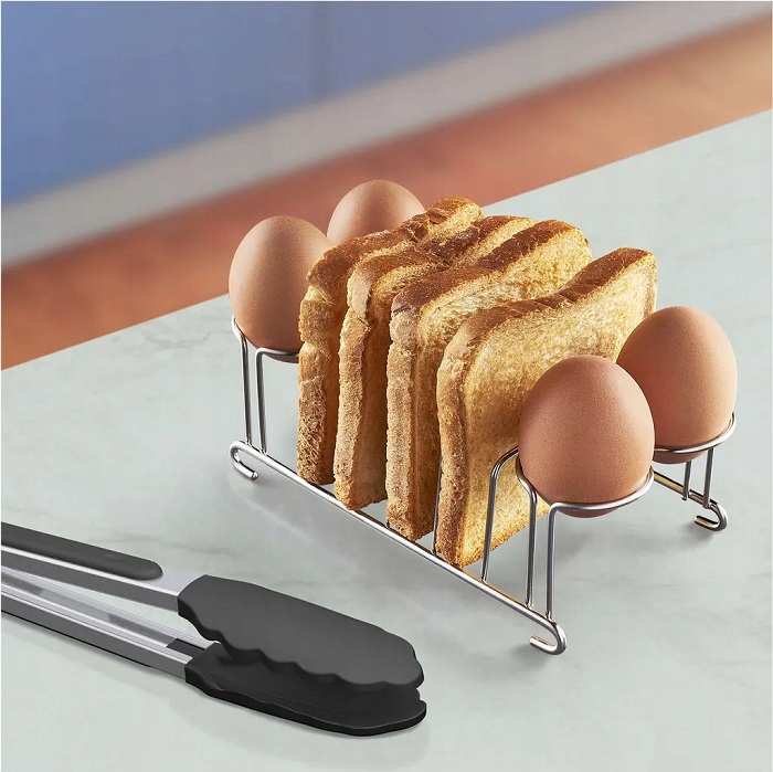 Zestaw śniadaniowy do tostów jajek Ruszt + szczypce do Airfryer Stojak