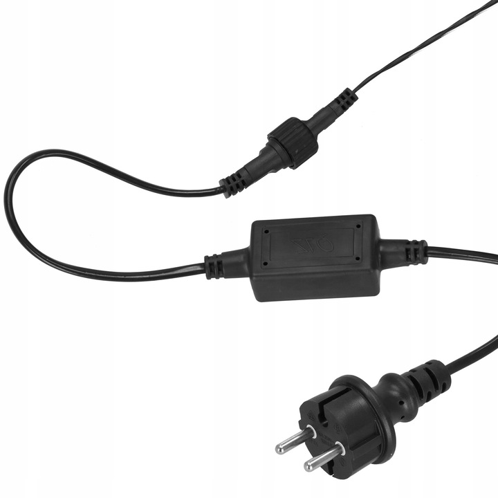 LAMPKI CHOINKOWE 300LED 24m zewnętrzne GRUBE ZIMNE BIAŁE + NIEBIESKI FLASH