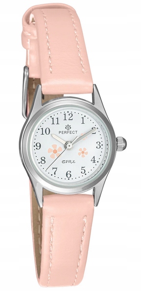 Delikatny ZEGAREK PERFECT dla dziewczynki kwiatuszki girls KOLOROWE PASKI