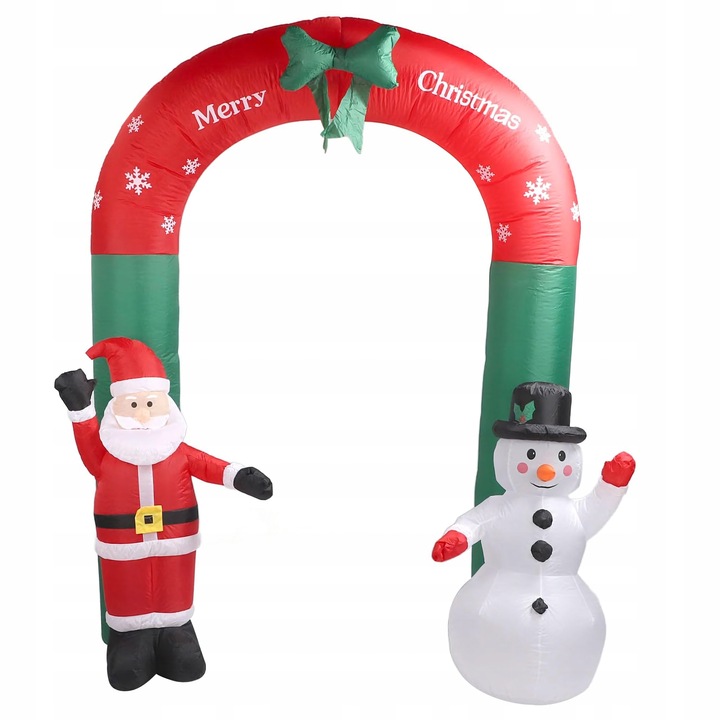 Brama Bramka Dmuchana Ozdoba Świąteczna Mikołaj Bałwan na Święta Duża 240cm