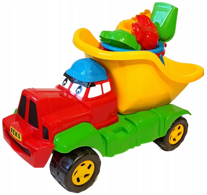 Samochód wywrotka Reks z zestawem do piasku, ciężarówka Reks z zestawem