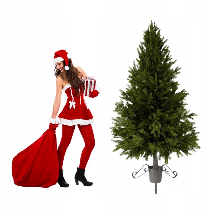 Stojak pod choinkę SREBRNY metalowy POJEMNIK na wodę 2,1m STABILNY trójnóg