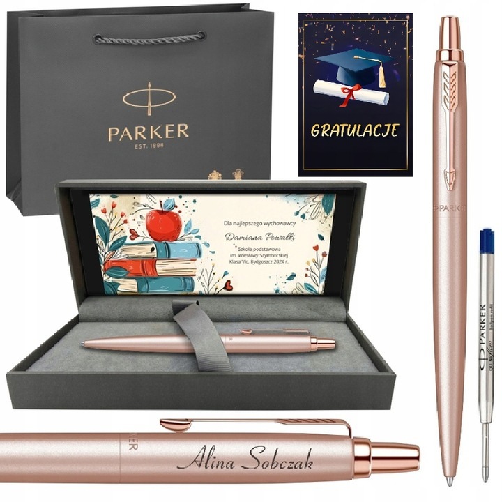 PARKER DŁUGOPIS JOTTER XL RÓŻOWY ZŁOTY PREZENT DLA KOBIET NAUCZYCIEL GRAWER