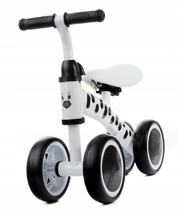 Biały rowerek jeździk pchacz dla dzieci Zebra. Pierwszy rowerek od 1 roku
