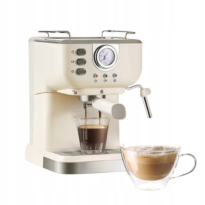 Ekspres do kawy Ciśnieniowy Automatyczny 20bar 1350W 1.5L +Spieniacz Mleka