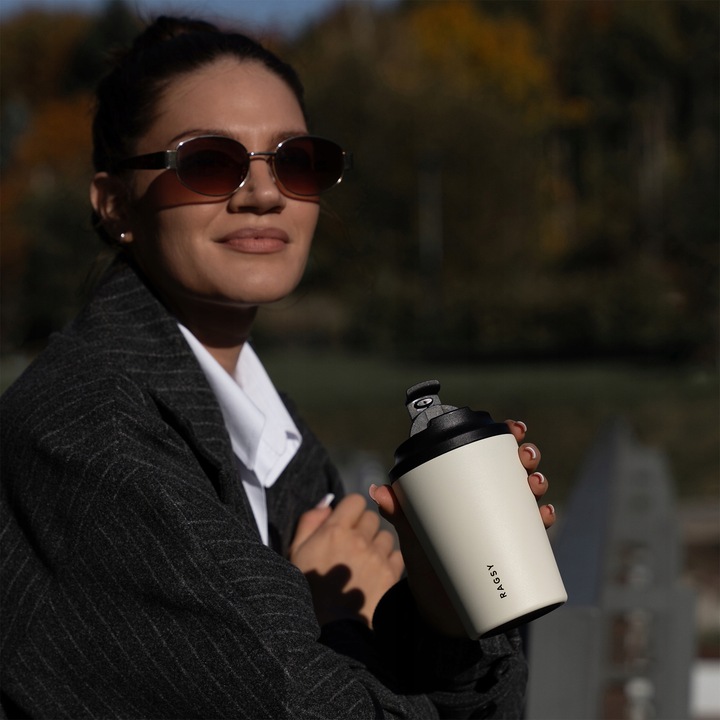 Kubek Termiczny ze stali nierdzewnej BPA FREE Simply Cup 340 ml - Sand