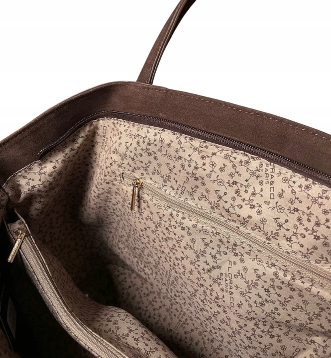 Flora&Co czekoladowa torebka shopper brązowy torebka ciemny brąz A4
