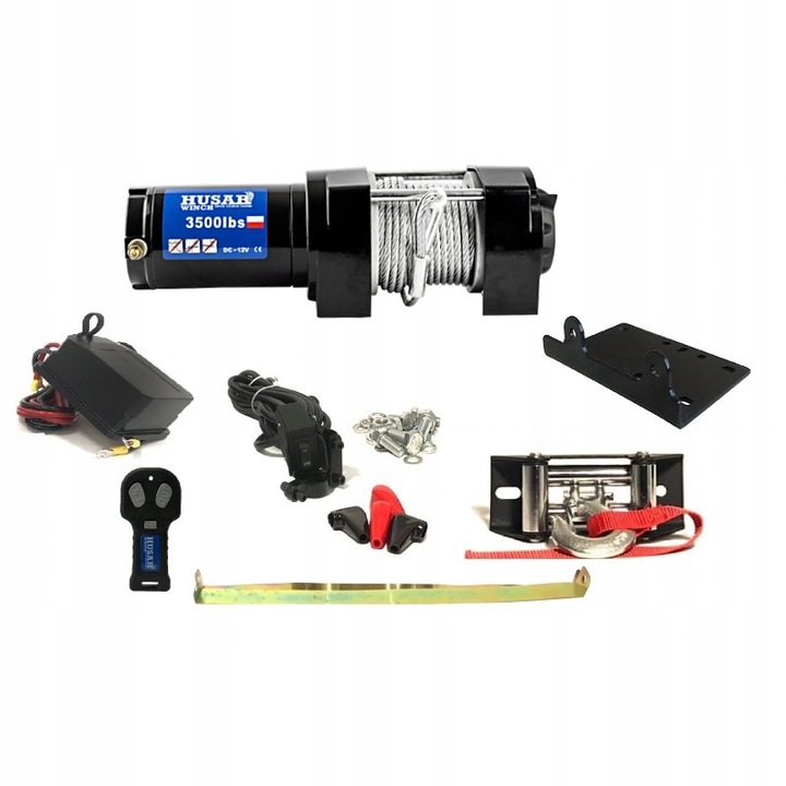 Wyciągarka ATV 3500lbs do pługa, Quada 12V pilot