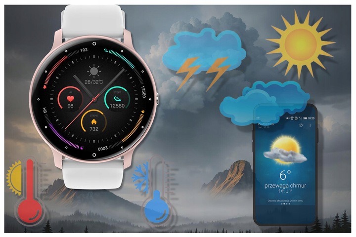 SMARTWATCH DAMSKI ZEGAREK GRAVITY ROZMOWY POLSKIE MENU +PASEK GRATIS GRAWER
