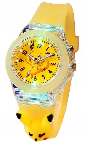 zegarek dziecięcy wskazówkowy LED dla dzieci POKEMONY świecący PIKACHU