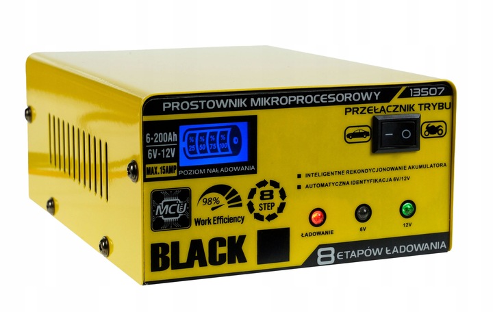 PROSTOWNIK 6V i 12V MIKROPROCESOROWY ŁADOWARKA DO AKUMULATORA NAPRAWA 15A