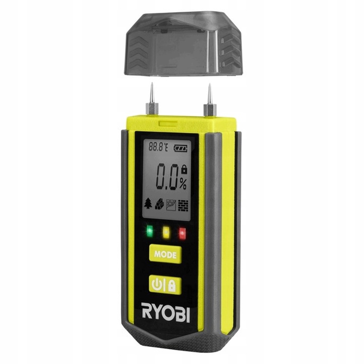 RYOBI MIERNIK WILGOTNOŚCI WILGOTNOŚCIOMIERZ DREWNA BETONU LED RBPINMM1