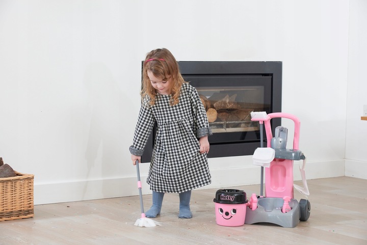 WÓZEK DO SPRZĄTANIA HETTY DLA DZIECI ZESTAW XXL ODKURZACZ MOP WIADRO CASDON