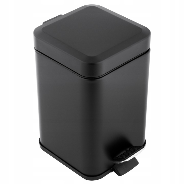 Kosz na śmieci 3L łazienkowy do WC łazienki toalety WOLNY OPAD czarny