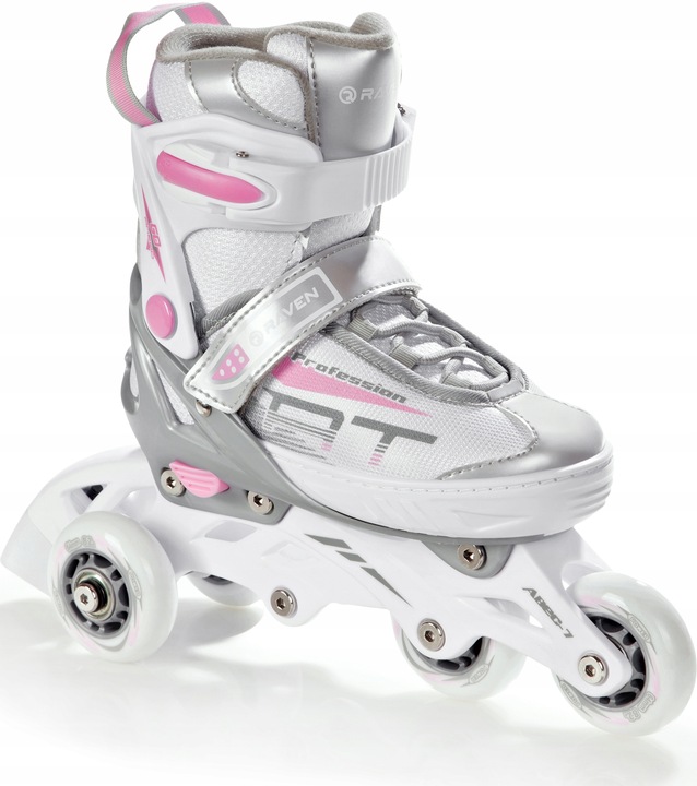 Rolki Wrotki 3w1 Regulowane RAVEN Profession White/Pink 35-39
