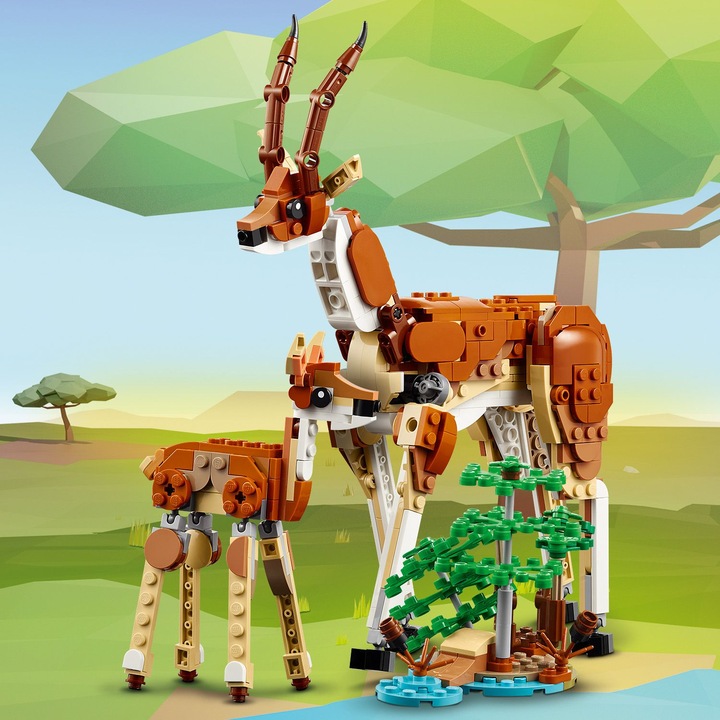 LEGO Creator 3w1 Ruchome Figurki Dzikie zwierzęta z safari 31150 Żyrafa Lew