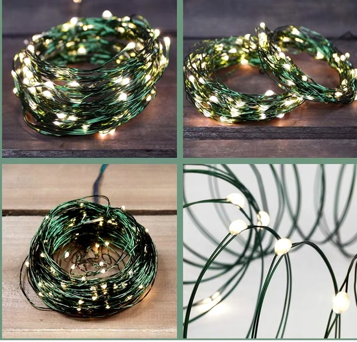 Lampki druciki mikro 1000LED 100 METRÓW NA ZIELONYM KABLU