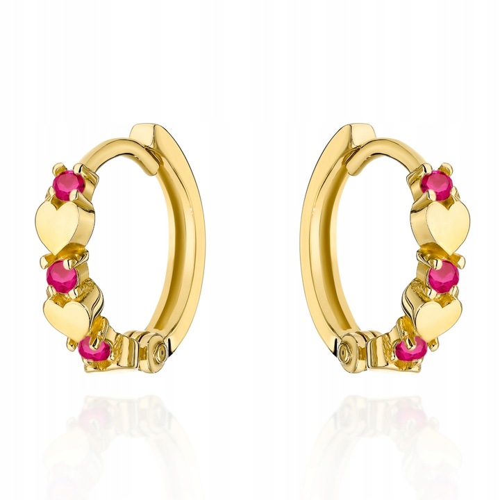 ZŁOTE KOLCZYKI 585 DZIECKO DZIEWCZYNKA KOŁA SERDUSZKA chrzest komunia