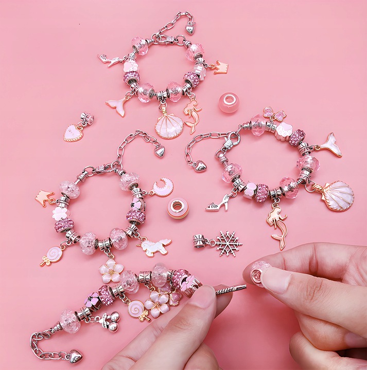 MEGA ZESTAW do Robienia BIŻUTERII Bransoletek Naszyjników Akcesoria ETUI