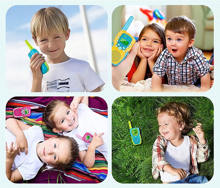 KRÓTKOFALÓWKA DLA DZIECI WALKIE-TAKIE RÓŻOWE WYŚWIETLACZ LATARKA ZESTAW 2EL