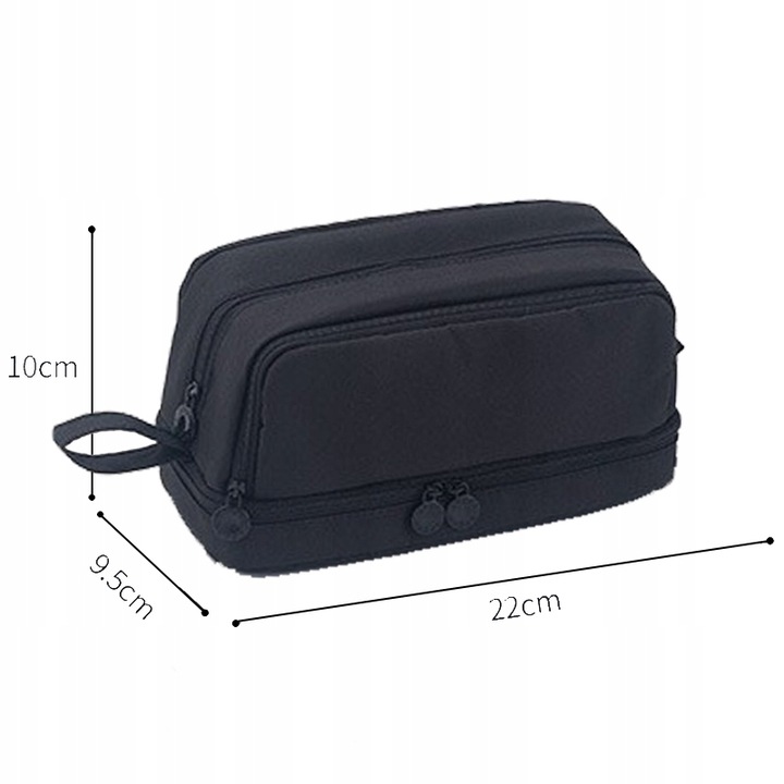 Duża pojemność Piórnik Szkolny Duży i Pojemny Komorowy Czarny 2024 NOWY