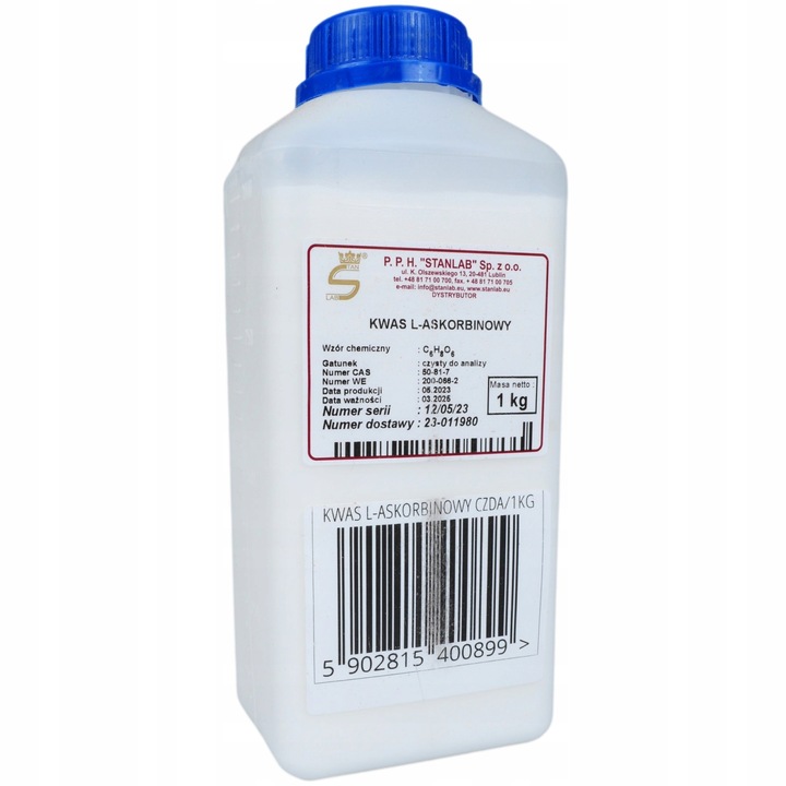 WITAMINA C 1kg 1000g KWAS L-ASKORBINOWY Stanlab CZDA