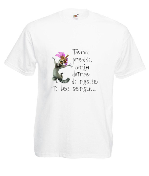 KOSZULKA WZORY KRÓL JULIAN TEKSTY PINGWINY