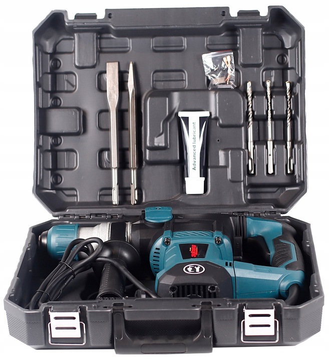 MŁOTOWIERTARKA MŁOT UDAROWY WIERTARKA SDS+ UDAR DŁUTA WIERTŁA +WALIZKA SMAR