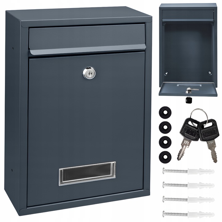 SKRZYNKA POCZTOWA NA LISTY POCZTĘ GAZETY ULOTKI WIZJER KOMPAKTOWA ANTRACYT