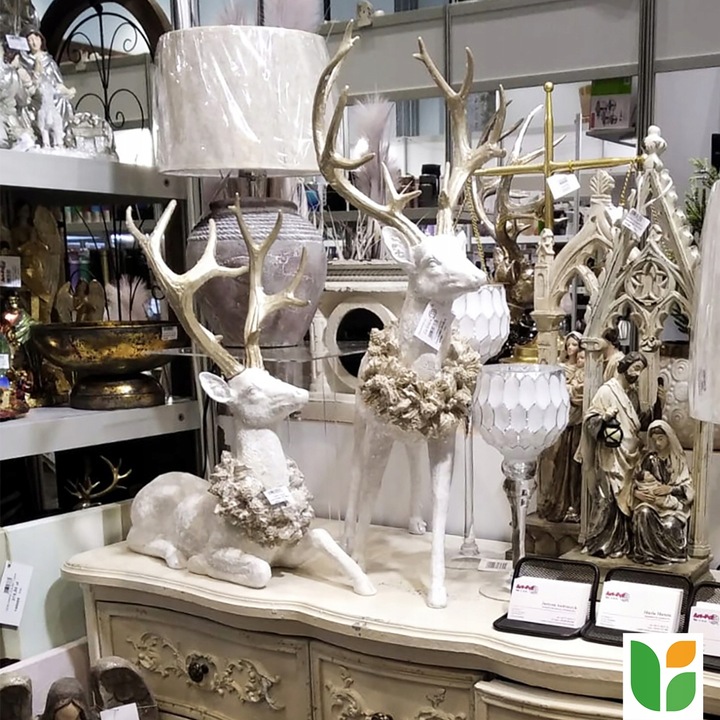 Figurka dekoracyjna świąteczna renifer jeleń duży leżący 53x50x29