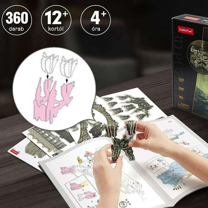 PUZZLE 3D LED - CUBIC FUN - 360 el. - LATAJĄCY HOLENDER