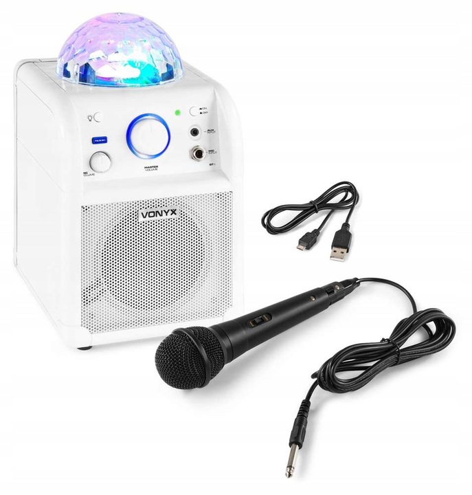 Głośnik BLUETOOTH KARAOKE USB LED KULKA+ mikrofon