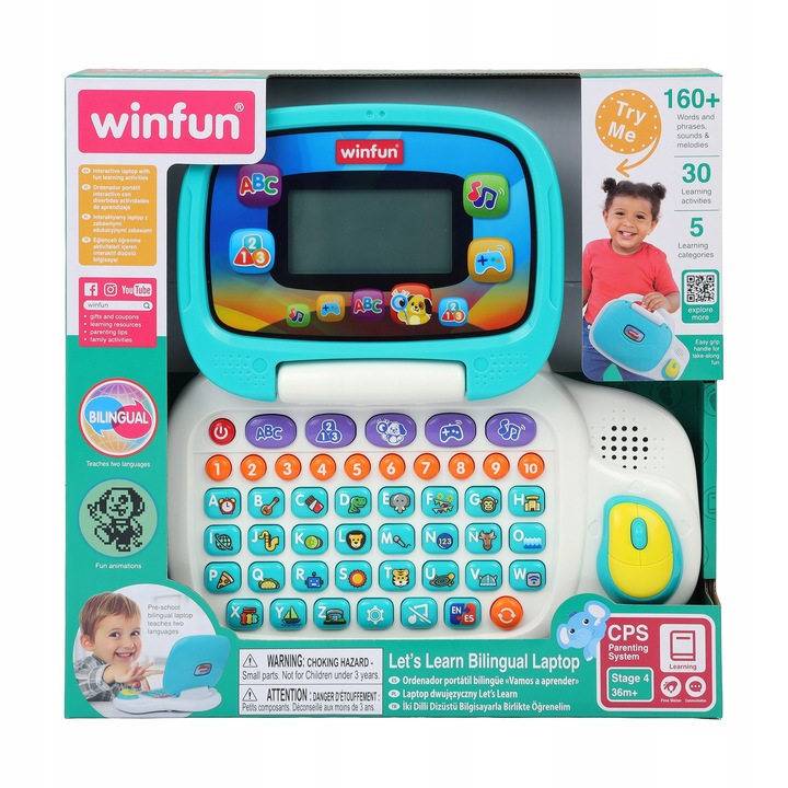 WINFUN LAPTOP DWUJEZYCZNY Edukacyjny interaktywny WINFUN