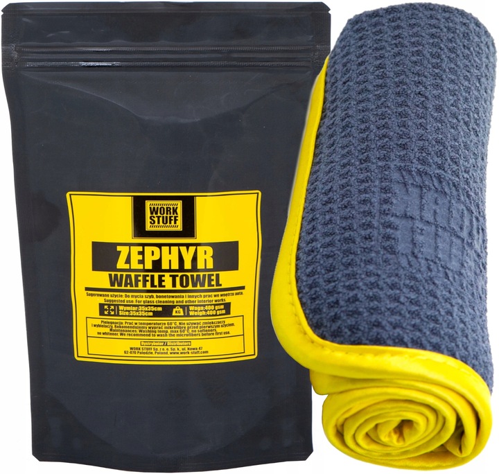 WORK STUFF ZEPHYR MIKROFIBRA WAFLOWA DO CZYSZCZENIA SZYB 35X35 CM