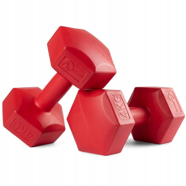 HANTLE BITUMICZNE 2x4KG HANTELKI HEXAGONALNE CIĘŻARKI DO ĆWICZEŃ FITNESS