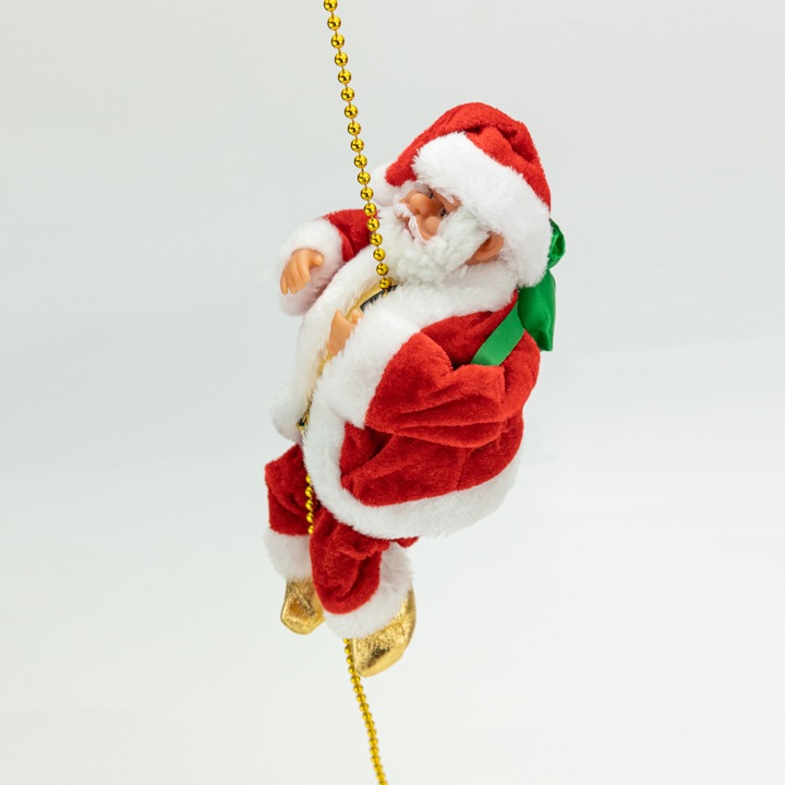 Święty Mikołaj wchodzący po drabinie 100 cm MUZYKA GRA