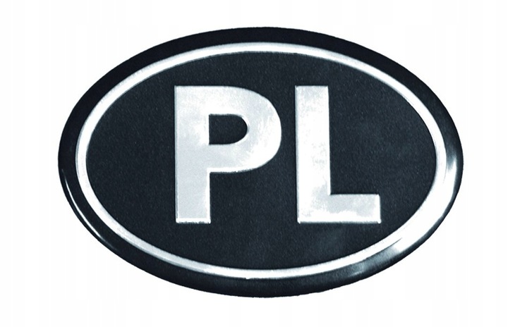 Naklejka aluminiowa PL elipsa czarna maxi