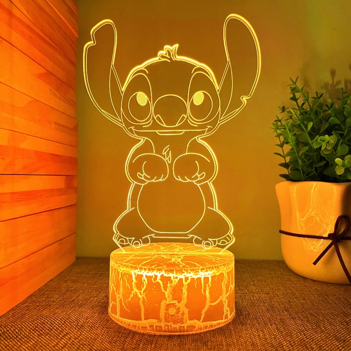 Lampka 3D nocna led usb + pilot Lilo i Stitch