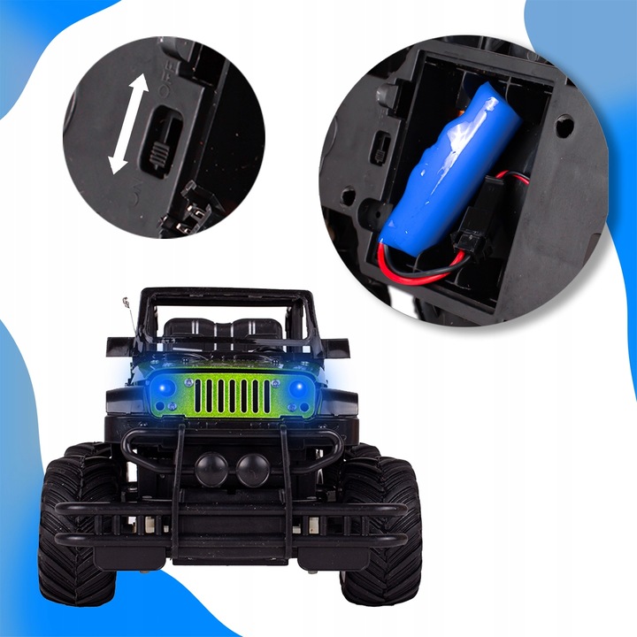 SAMOCHÓD AUTO TERENOWE JEEP RC 1:20 METALOWE ZDALNIE STEROWANE DLA CHŁOPCA