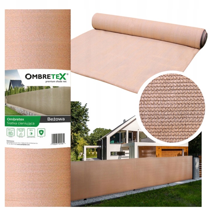 Siatka Cieniująca 1,5x30m Osłonowa Osłona Na Ogrodzenie Balkon Płot Beżowa