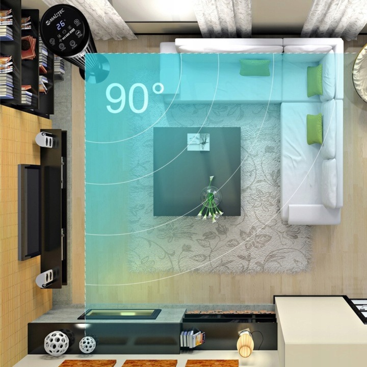 MOCNY wentylator KOLUMNOWY wiatrak podłogowy JONIZACJA OSCYLACJA CICHY