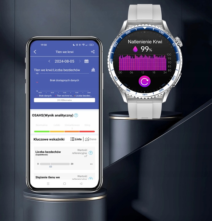 ZEGAREK SMARTWATCH EKG LATARKA AMOLED POMIAR GLUKOZY CIŚNIENIOMIERZ HRV