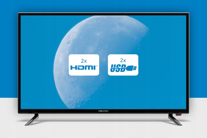 Telewizor 32'' Cabletech HD 2xHDMI USB DVB-T2 HEVC