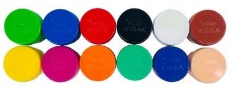 Farby plakatowe szkolne KIDEA 12 kolorów intensywnych 20ml