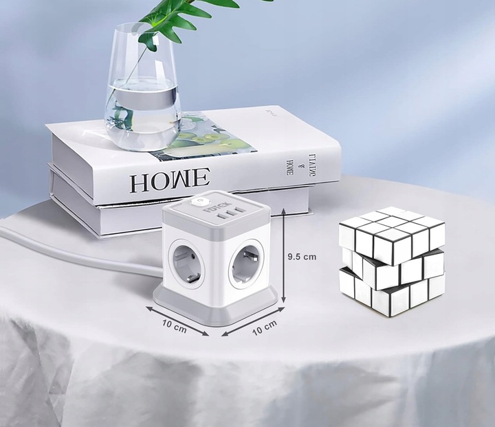 LISTWA ANTYPRZEPIĘCIOWA KOSTKA OCHRONNA 7w1 !! 4 GNIAZDKA + 3 USB JAKOŚĆ !!