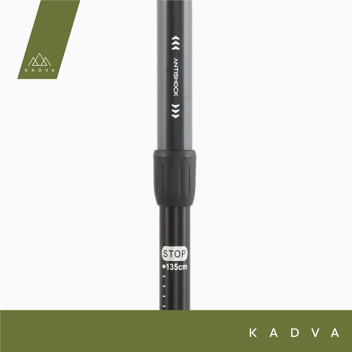 Kije turystyczne KADVA Torre szary 65-135cm KARBONOWE SYSTEM QUICK LOCK